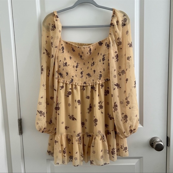 Wilfred Dresses & Skirts - Aritzia Wilfred Tempest Mini Dress - Yellow / Floral (M)